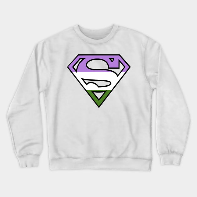 Super Genderqueer Pride Crewneck Sweatshirt by AlexStarton